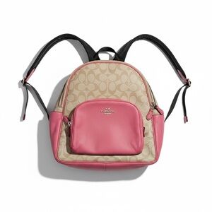 Coach Tan and pink Leather backpack Bag